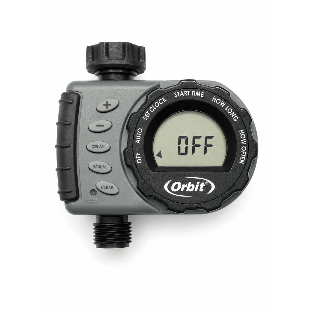 Orbit 24600 Single Outlet Hose  Timer Programmable Digital Water Timer Gray
